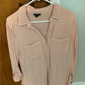 a.n.a Women's Pink Button Down Shirt